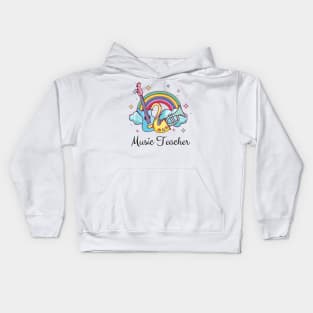 Music Teacher Cute boho Rainbow Kids Hoodie